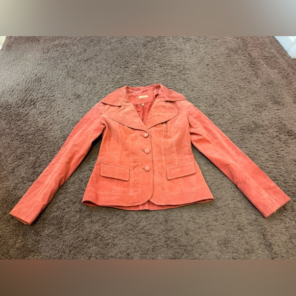 Wilsons Leather Jackets & Blazers - Wilsons Leather Suede Salmon Coat Jacket Blazer Pink Size S Small